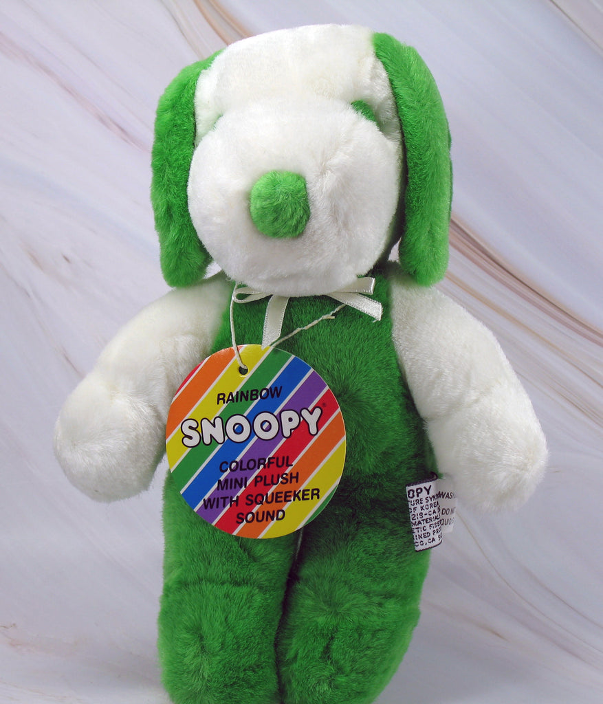 Snoopy Vintage Plush Squeaker Doll -  Green
