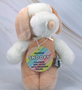 Snoopy Vintage Plush Baby Squeaker Doll - Peach - snoopn4pnuts.com