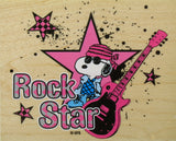 Snoopy Joe Cool Large RUBBER STAMP - Rock Star