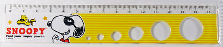 Snoopy 6"/15cm Clear Acrylic Ruler With Graduated Circles Template - snoopn4pnuts.com