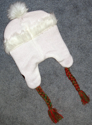 Snoopy Santa Knit Hat With Metallic Sequins, Faux Fur, and Glittery Tassels - snoopn4pnuts.com
