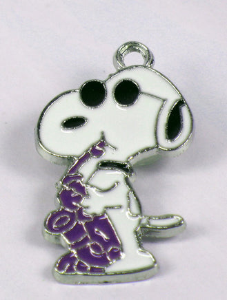 Snoopy Joe Cool Purple Sax Enamel Charm - snoopn4pnuts.com
