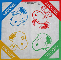 Snoopy Imported Handkerchief / Scarf / Bandanna - Snoopy In Corners