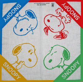 Snoopy Imported Handkerchief / Scarf / Bandanna - Snoopy In Corners - snoopn4pnuts.com