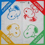 Snoopy Imported Handkerchief / Scarf / Bandanna - Snoopy In Corners