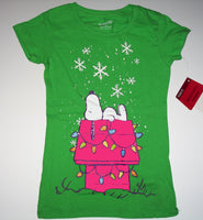 Girl's Snoopy Christmas Shirt With Glitter Accents (Includes Non-Working Internal Battery)