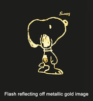 Snoopy Super Silky Shirt With Scoop Neck (Metallic Gold Image)