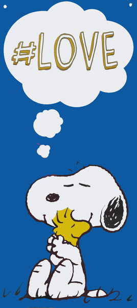 Snoopy And Woodstock #Love Embossed Tin Wall Sign