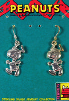 Happy Snoopy Sterling Silver Earrings - Mixed Set (Sterling Silver and 2-Tone Sterling Silver With Gold Plating)