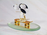 Silver Deer Vintage Crystal Snoopy Joe Cool Skateboarder Figurine - RARE!