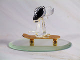 Silver Deer Vintage Crystal Snoopy Joe Cool Skateboarder Figurine - RARE!