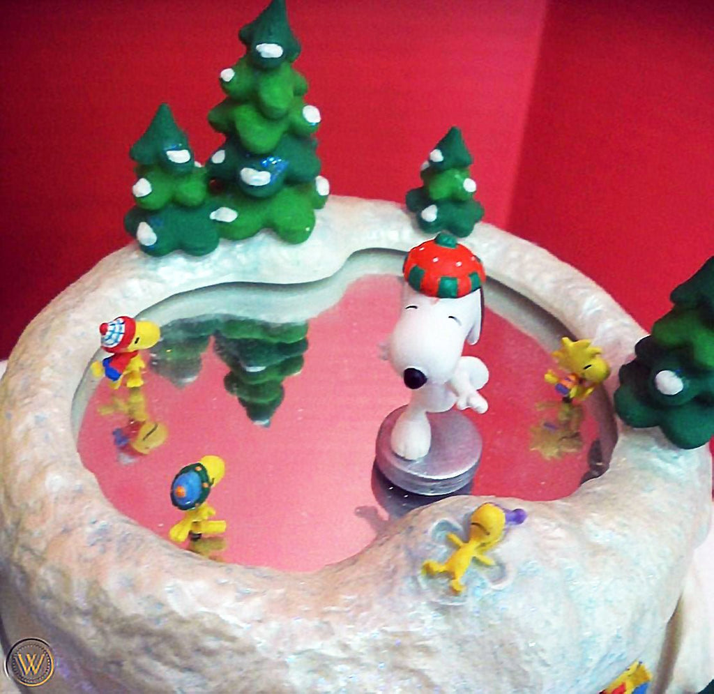 Snoopy Ice Rink Peanuts Musical and Animated Skating Rink Figurine - It's Nice On The ...