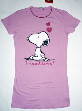 Snoopy Sleep Shirt - I Need Love! - snoopn4pnuts.com