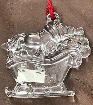 Snoopy Sleigh Waterford Crystal Christmas Ornament - snoopn4pnuts.com