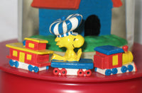 Snoopy and Woodstock Animated and Musical Vintage Snow Globe - All Aboard - snoopn4pnuts.com