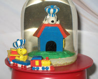 Snoopy and Woodstock Animated and Musical Vintage Snow Globe - All Aboard - snoopn4pnuts.com