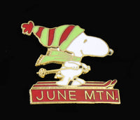 Snoopy Snow Mountain Resort Cloisonne Pin - June Mtn  RARE!