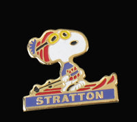 Snoopy Snow Mountain Resort Cloisonne Pin - Stratton  RARE!
