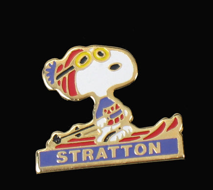 Snoopy Snow Mountain Resort Cloisonne Pin - Stratton RARE! - snoopn4pnuts.com