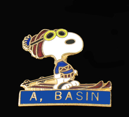 Snoopy Snow Mountain Resort Cloisonne Pin - A, Basin RARE! - snoopn4pnuts.com