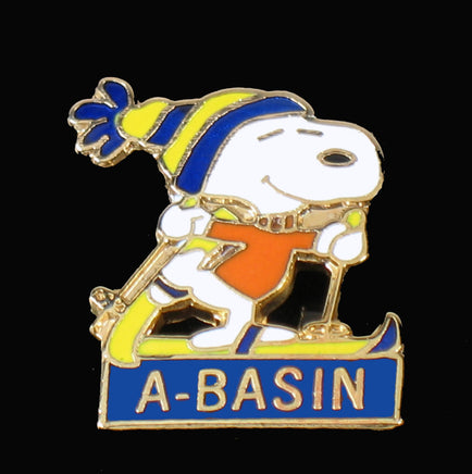 Snoopy Snow Mountain Resort Cloisonne Pin - A - Basin RARE! - snoopn4pnuts.com