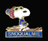Snoopy Snow Mountain Resort Cloisonne Pin - Snoqualmie  RARE!