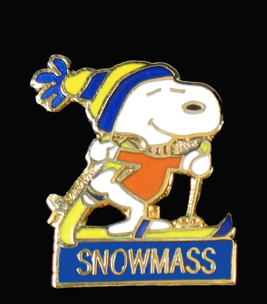 Snoopy Snow Mountain Resort Cloisonne Pin - Snowmass RARE! - snoopn4pnuts.com