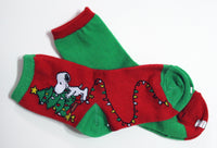 Kids Snoopy Santa Crew Length Socks  (Size 6 - 8 1/2) - FREE Pair of Socks!