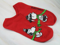 Snoopy and Charlie Brown Matching No Show Christmas Socks