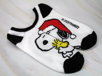 Snoopy Matching No Show Christmas Socks With Plush Accents