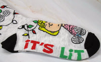 Snoopy and Sally Christmas Crew - Length Socks - It's Lit - snoopn4pnuts.com