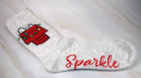 Snoopy Christmas Crew - Length Socks - Sparkle - snoopn4pnuts.com