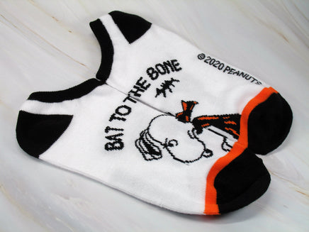 Snoopy Matching No Show Halloween Socks - Bat To The Bone - snoopn4pnuts.com