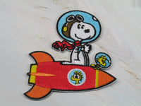 Snoopy Astronaut On Rocket Patch