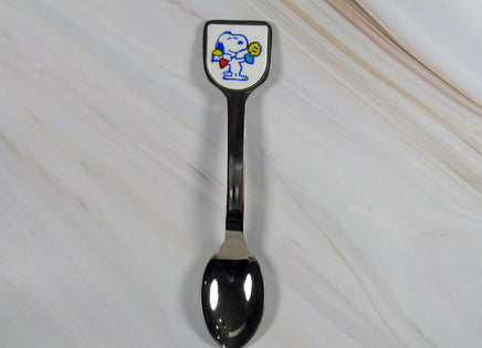 Snoopy Child Size Stainless Steel Spoon With Melamine Crest - Puppets - snoopn4pnuts.com