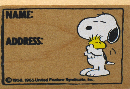 Snoopy and Woodstock RUBBER STAMP (Name/Address) - snoopn4pnuts.com