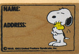 Snoopy and Woodstock RUBBER STAMP (Name/Address)