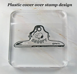 Imported Peanuts Clear Vinyl Stamp On Thick Acrylic Block - Snoopy Clip - snoopn4pnuts.com