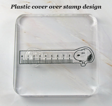 Imported Peanuts Clear Vinyl Stamp On Thick Acrylic Block - Snoopy's Ruler - snoopn4pnuts.com