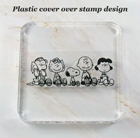 Imported Peanuts Clear Vinyl Stamp On Thick Acrylic Block - Peanuts Gang