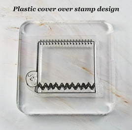 Imported Peanuts Clear Vinyl Stamp On Thick Acrylic Block - Charlie Brown's Binder - snoopn4pnuts.com