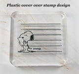 Imported Peanuts Clear Vinyl Stamp On Thick Acrylic Block - Snoopy's Letter