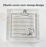 Imported Peanuts Clear Vinyl Stamp On Thick Acrylic Block - Woodstock's Clipboard