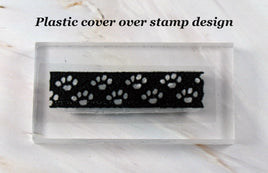 Imported Peanuts Clear Vinyl Stamp On Thick Acrylic Block - Paw Prints - snoopn4pnuts.com