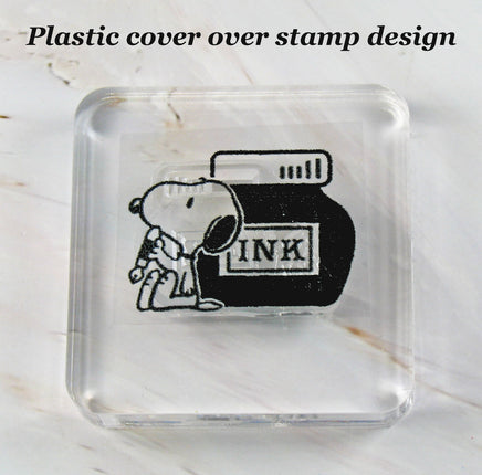 Imported Peanuts Clear Vinyl Stamp On Thick Acrylic Block - Snoopy's Ink Well - snoopn4pnuts.com