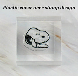 Imported Peanuts Clear Vinyl Stamp On Thick Acrylic Block - Snoopy - snoopn4pnuts.com