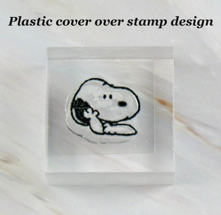 Imported Peanuts Clear Vinyl Stamp On Thick Acrylic Block - Snoopy - snoopn4pnuts.com