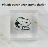 Imported Peanuts Clear Vinyl Stamp On Thick Acrylic Block - Snoopy