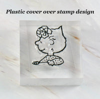 Imported Peanuts Clear Vinyl Stamp On Thick Acrylic Block - Sally