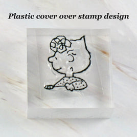Imported Peanuts Clear Vinyl Stamp On Thick Acrylic Block - Sally - snoopn4pnuts.com